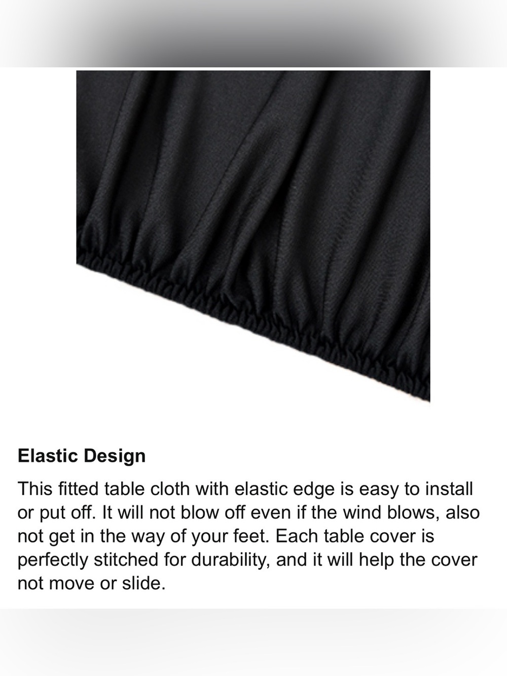 Card Table Cover Fitted Square Elastic Edge Tablecloth, Black 34x34 New in Bag - Picture 5 of 9